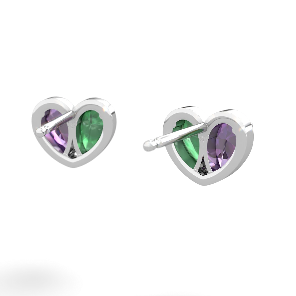 Amethyst 'Our Heart' 14K White Gold earrings E5072