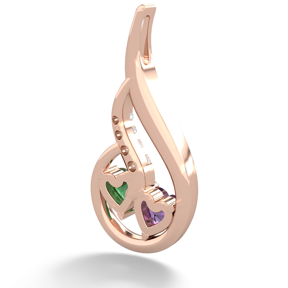 Amethyst Keepsake Curves 14K Rose Gold pendant P5450