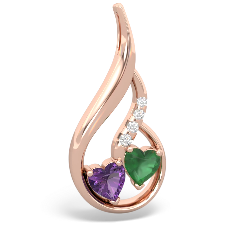 Amethyst Keepsake Curves 14K Rose Gold pendant P5450