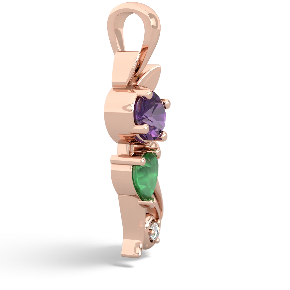 Amethyst Kitten 14K Rose Gold pendant P5780