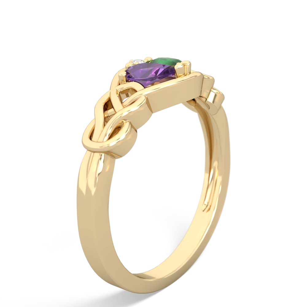 Amethyst Celtic Love Knot 14K Yellow Gold ring R5420