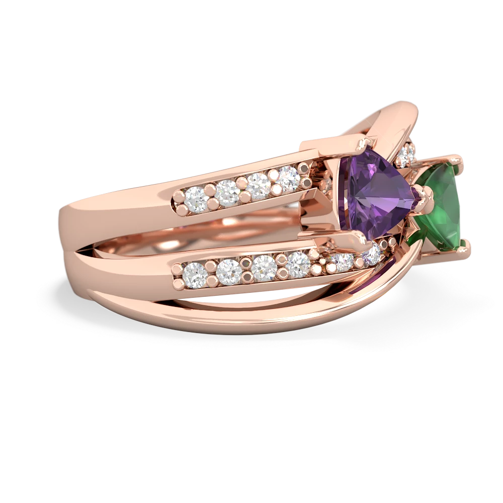 Amethyst Bowtie 14K Rose Gold ring R2360