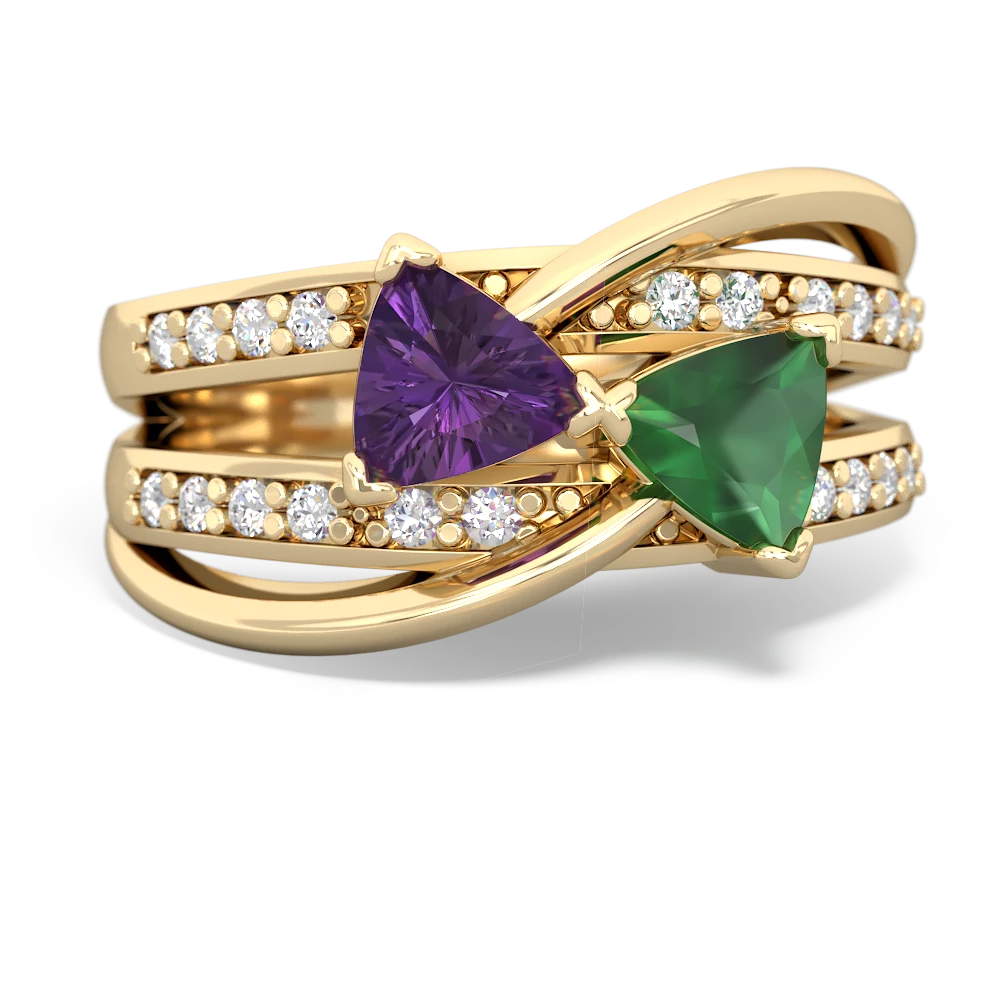 Amethyst Bowtie 14K Yellow Gold ring R2360