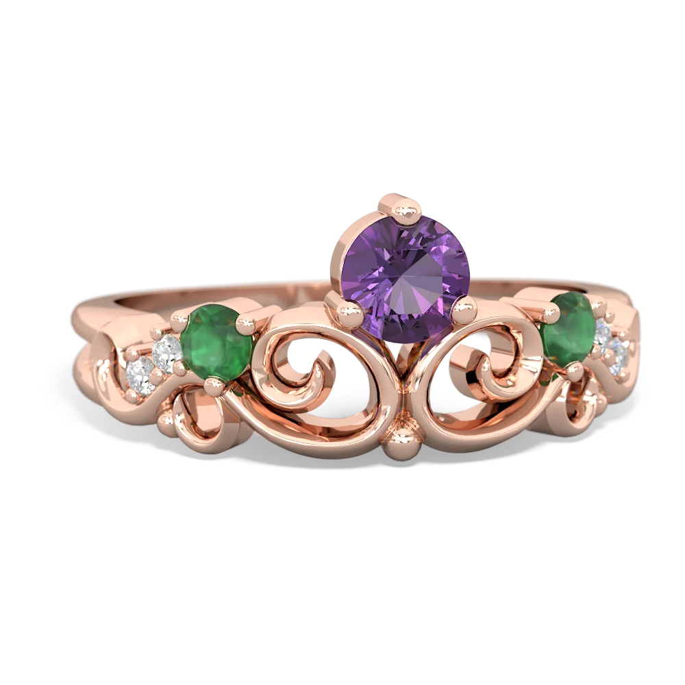 Amethyst Crown Keepsake 14K Rose Gold ring R5740