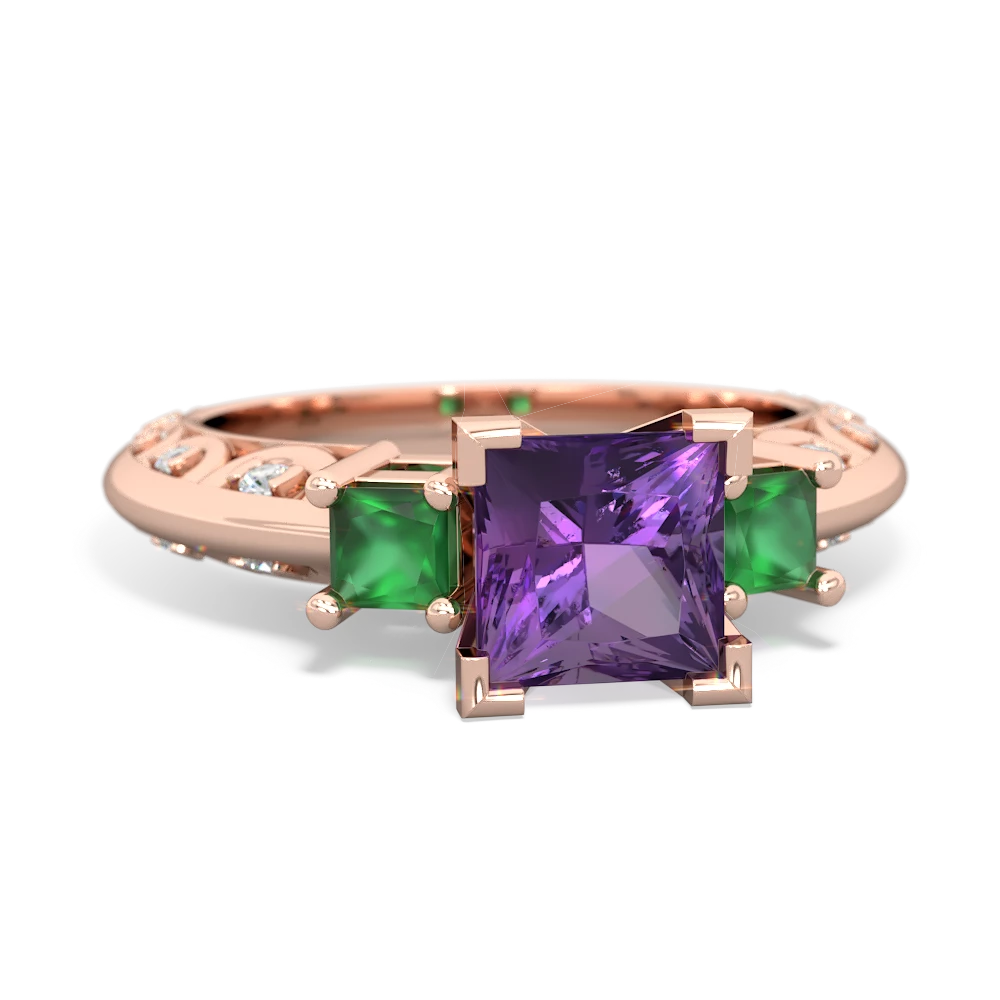 Amethyst Eternal Embrace Engagement 14K Rose Gold ring C2001