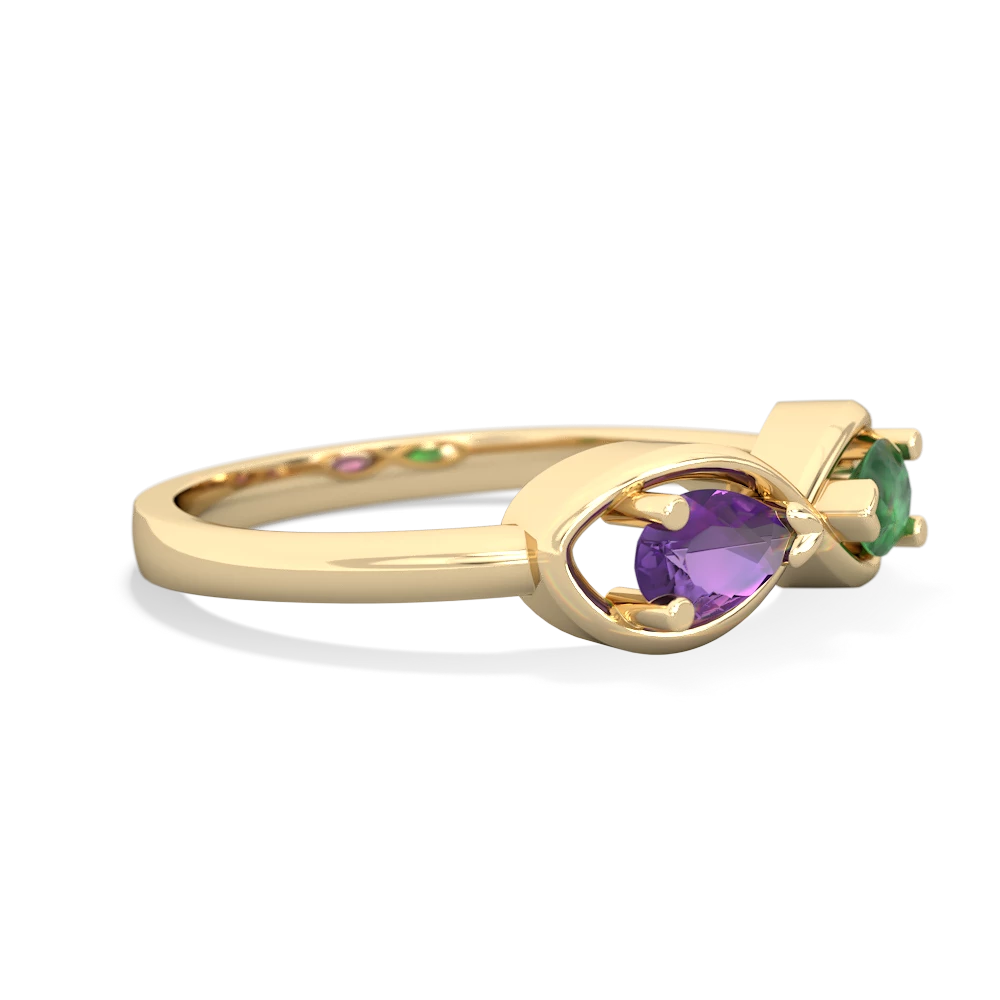 Amethyst Infinity 14K Yellow Gold ring R5050
