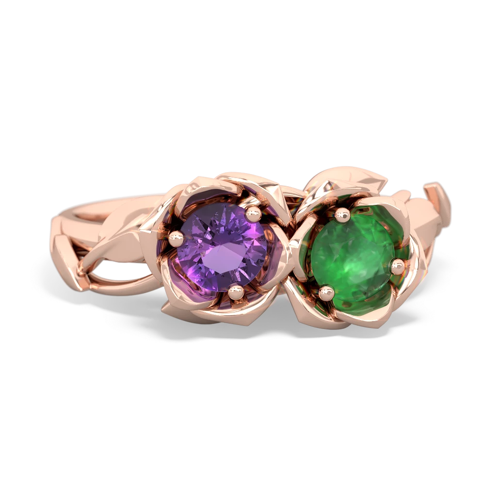 Amethyst Rose Garden 14K Rose Gold ring R5510