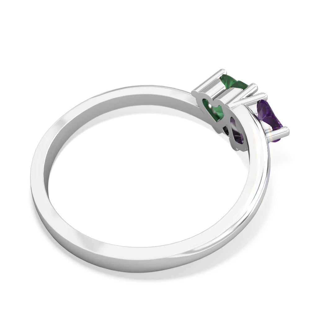 Amethyst Sweethearts 14K White Gold ring R5260