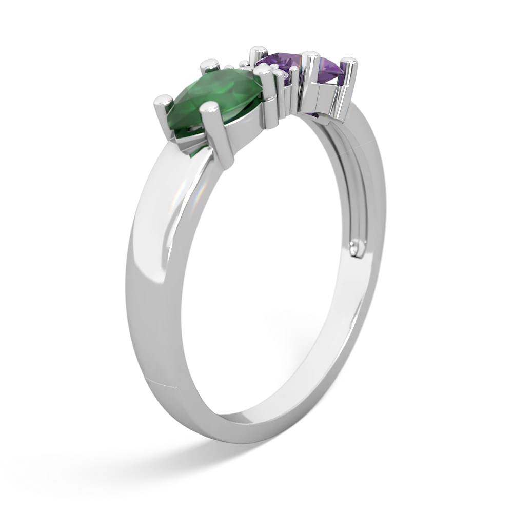 Amethyst Pear Bowtie 14K White Gold ring R0865