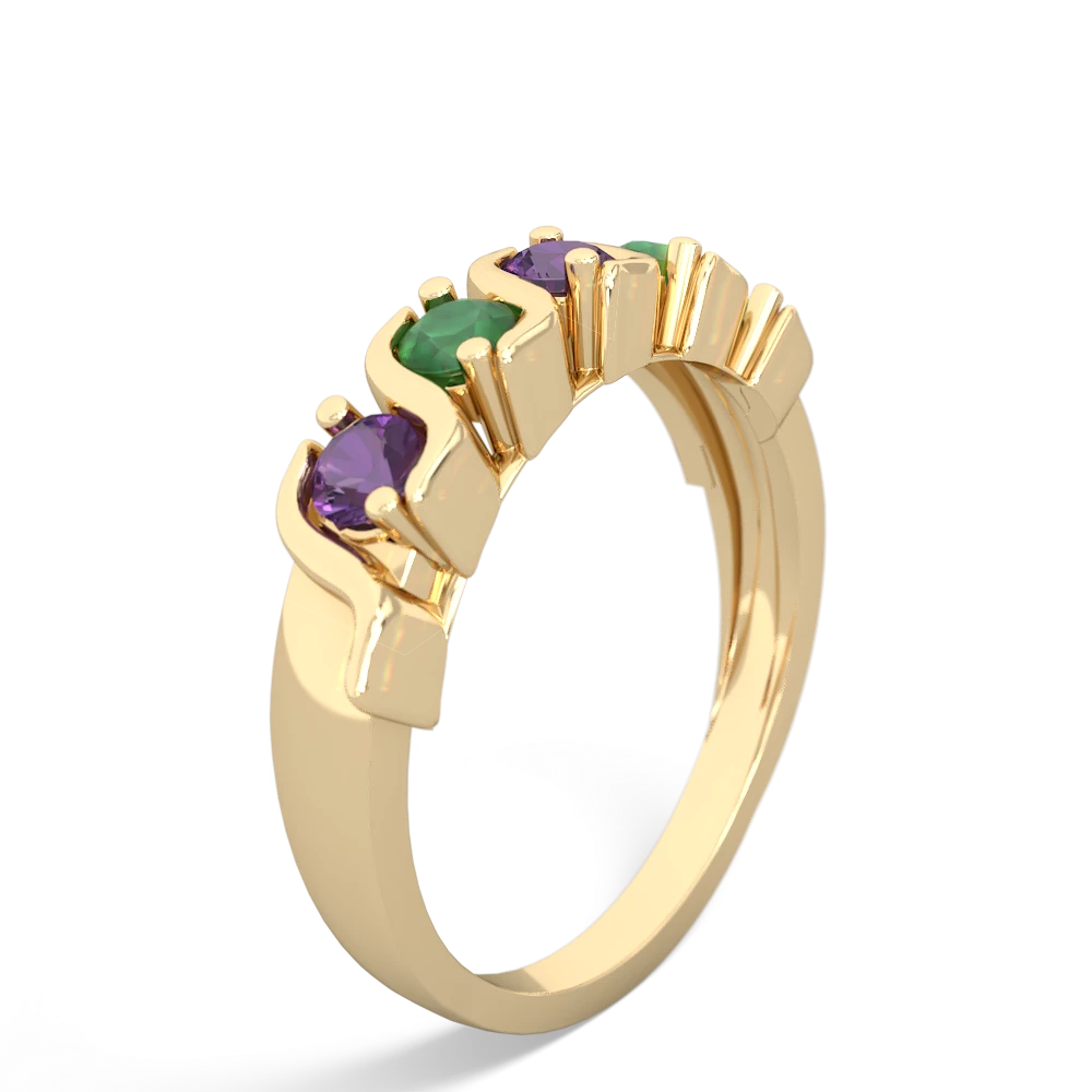 Amethyst Anniversary Band 14K Yellow Gold ring R2089