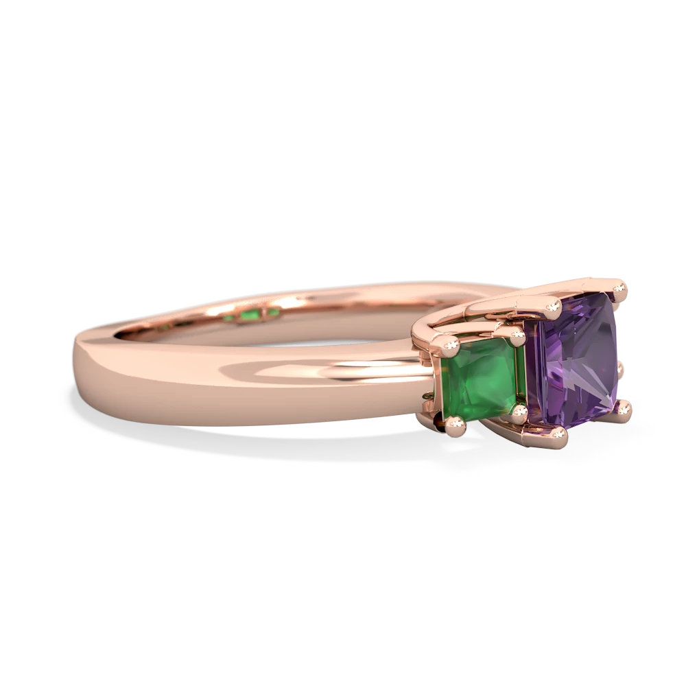 Amethyst Three Stone Trellis 14K Rose Gold ring R4015