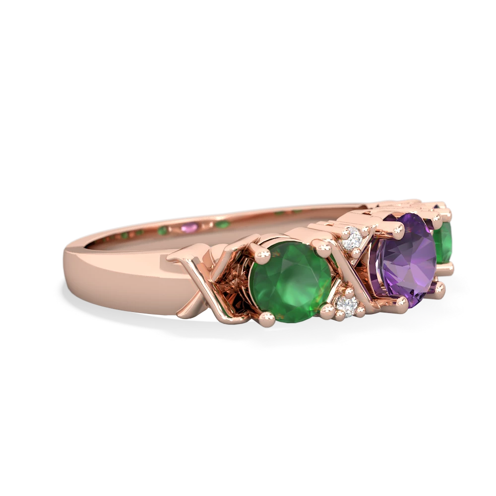 Amethyst Hugs And Kisses 14K Rose Gold ring R5016