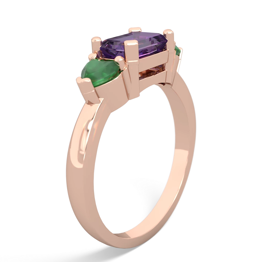 Amethyst Three Stone 14K Rose Gold ring R5235