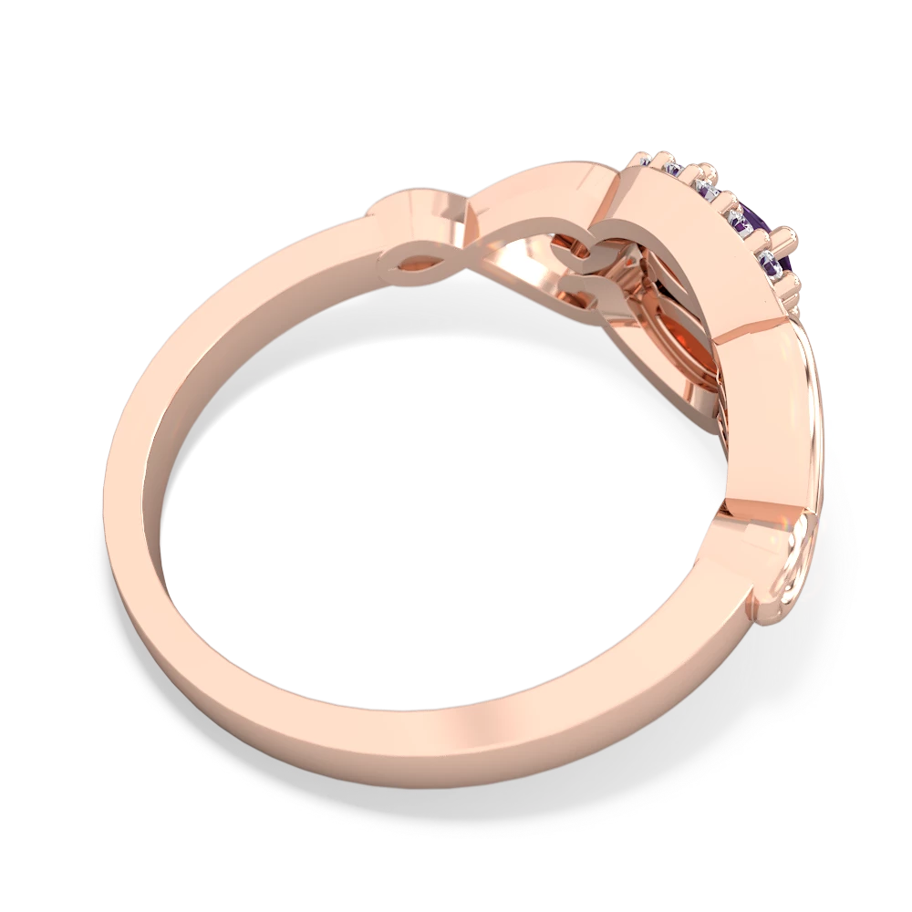 Amethyst Love Nest 14K Rose Gold ring R5860