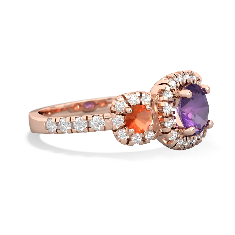 Amethyst Regal Halo 14K Rose Gold ring R5350