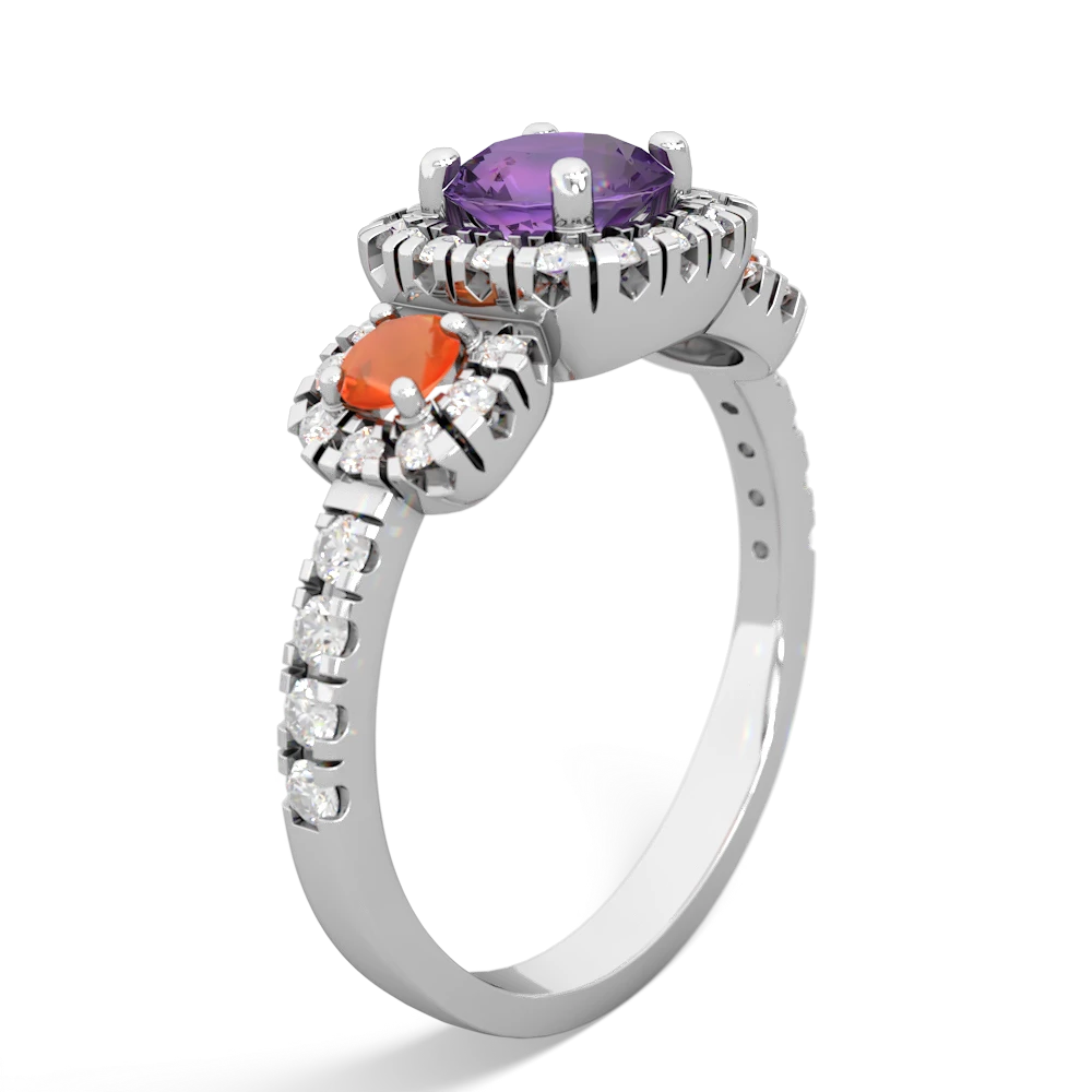 Amethyst Regal Halo 14K White Gold ring R5350