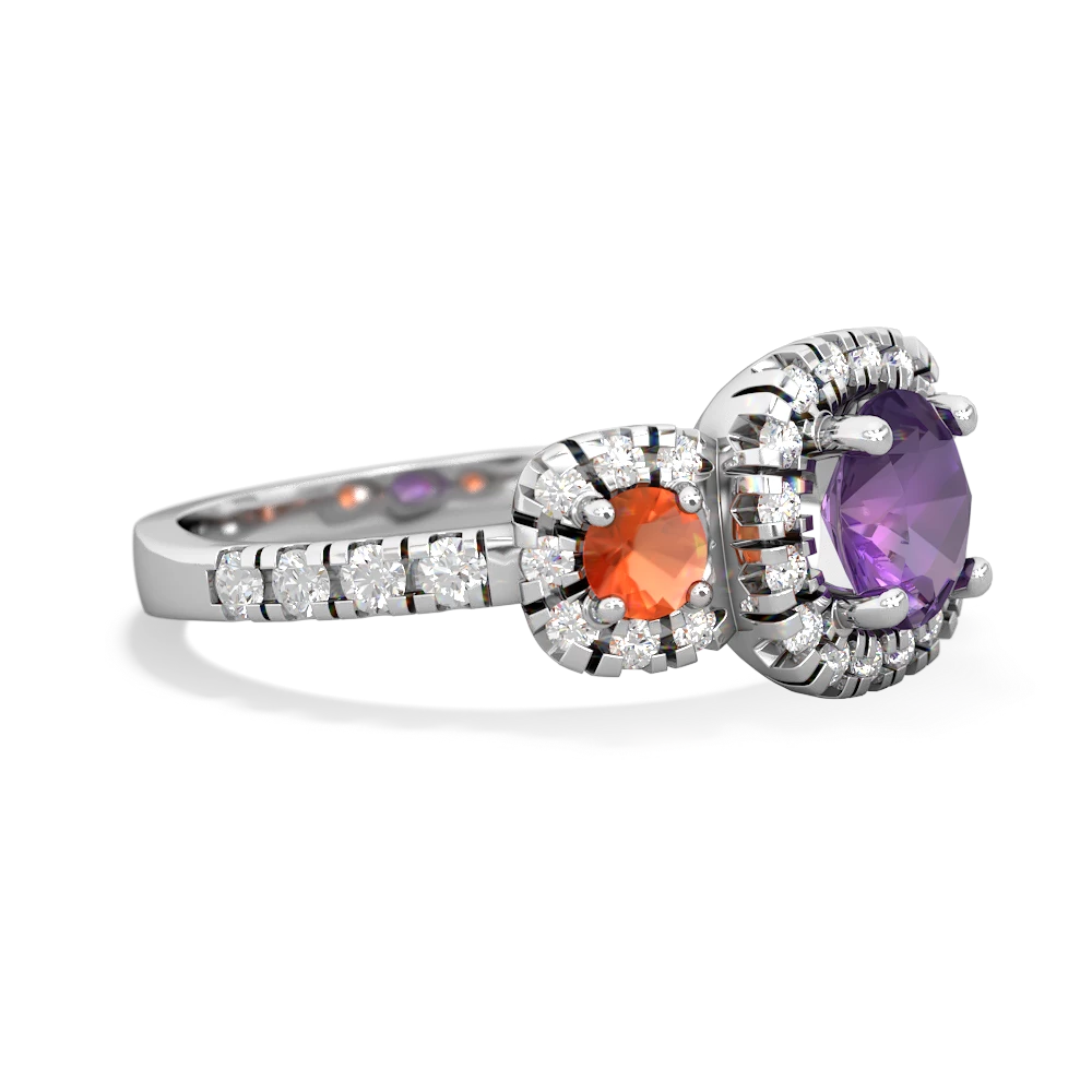 Amethyst Regal Halo 14K White Gold ring R5350