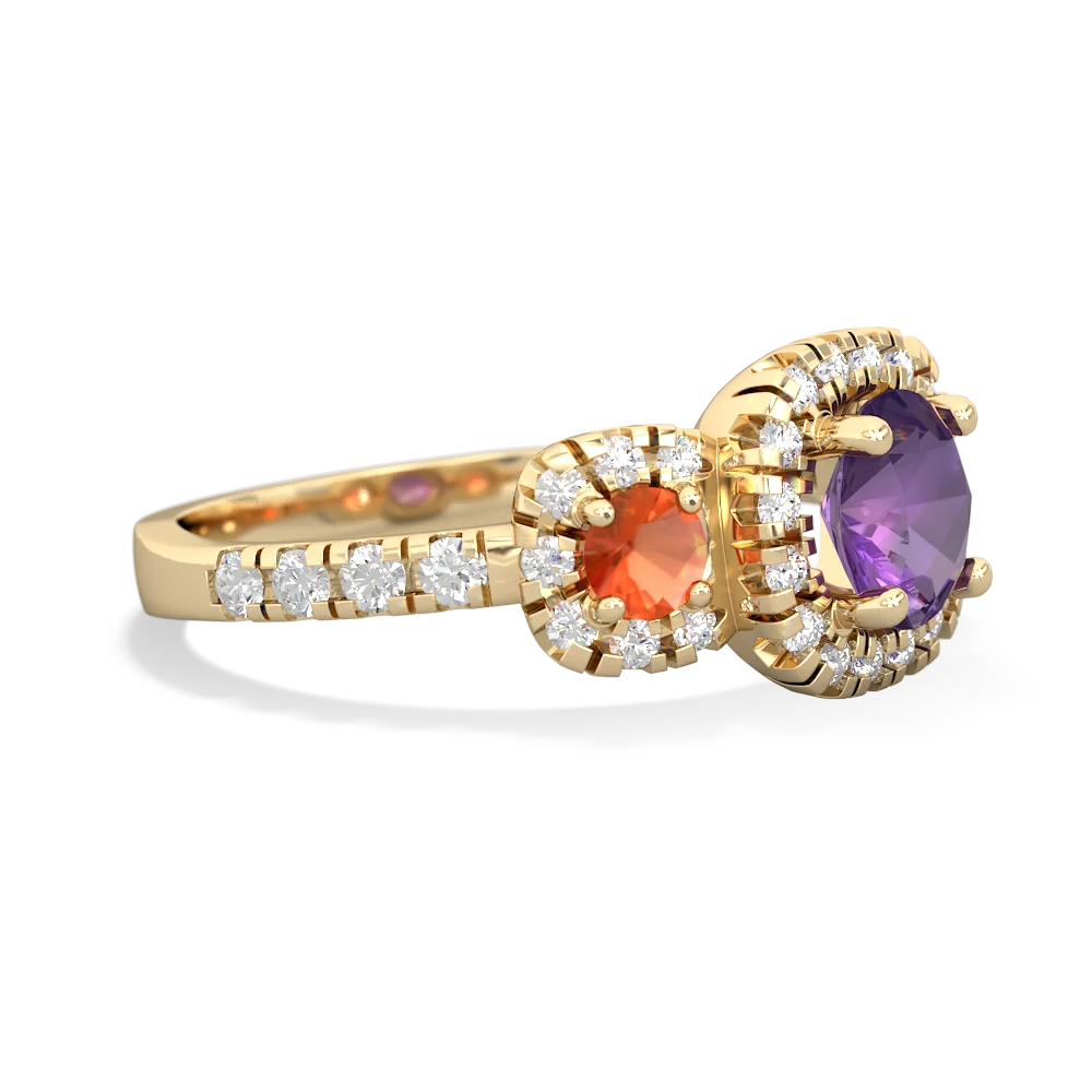 Amethyst Regal Halo 14K Yellow Gold ring R5350