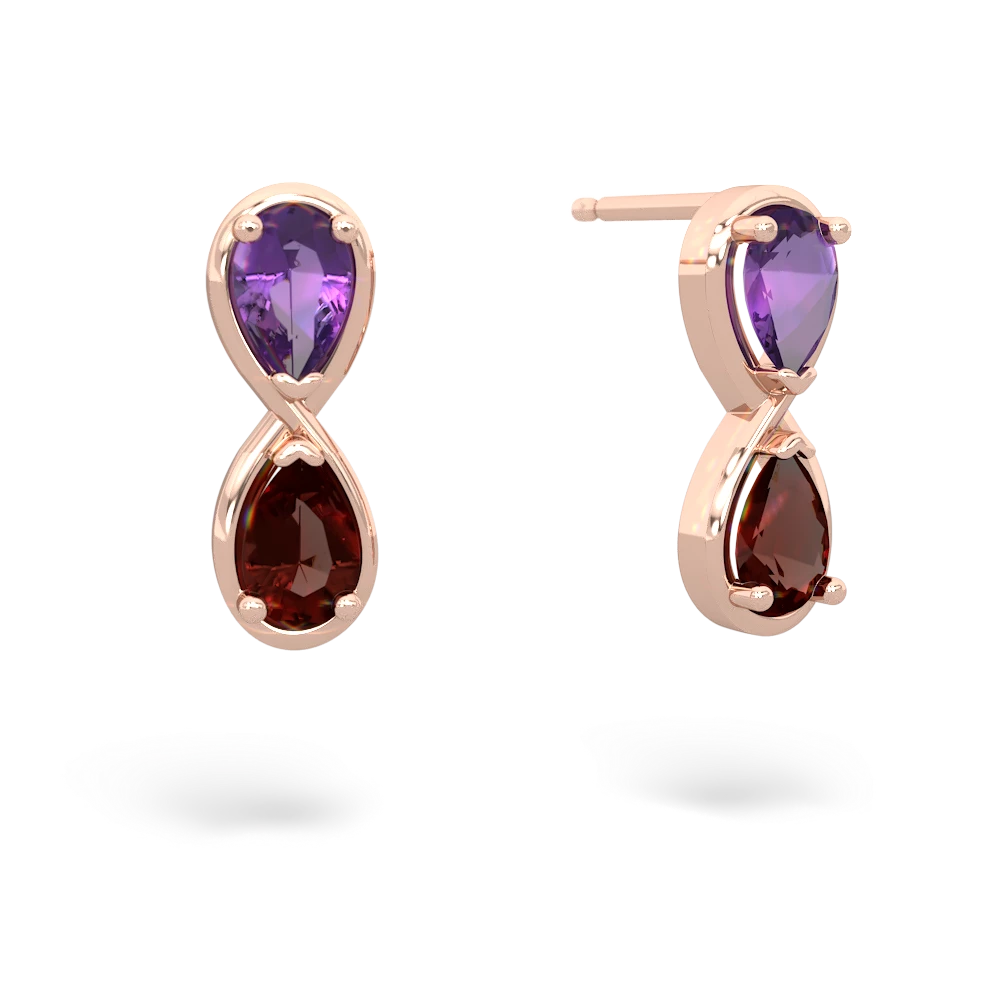 Amethyst Infinity 14K Rose Gold earrings E5050