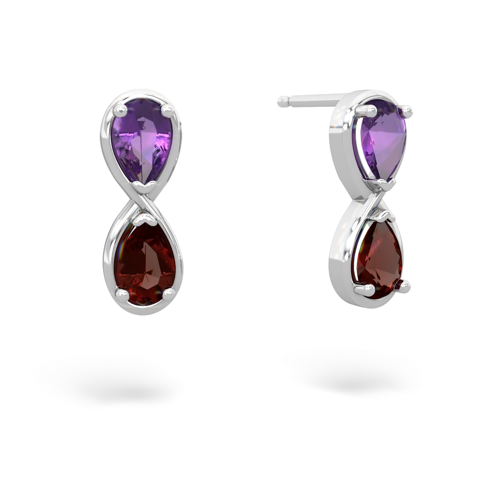 Amethyst Infinity 14K White Gold earrings E5050