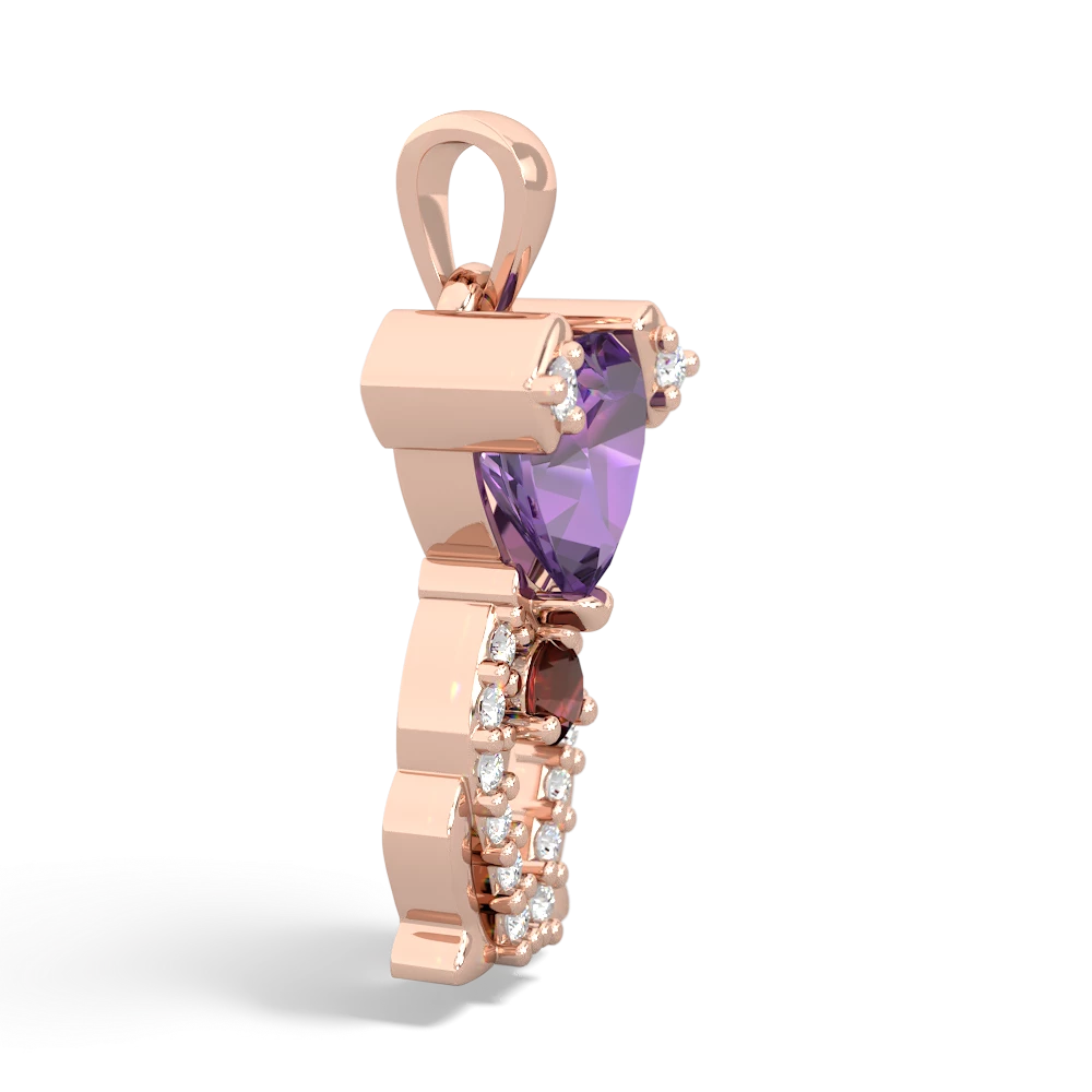 Amethyst Puppy Love 14K Rose Gold pendant P5800