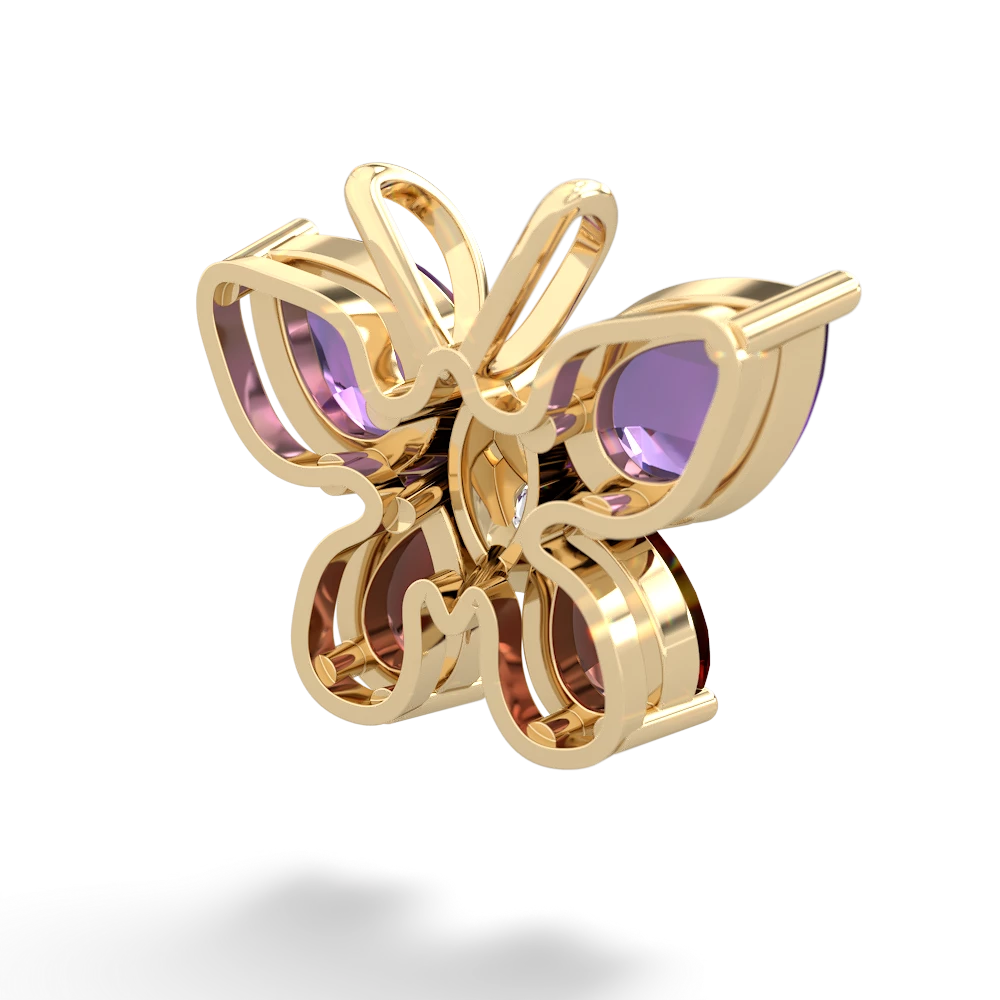 Amethyst Butterfly 14K Yellow Gold pendant P2215