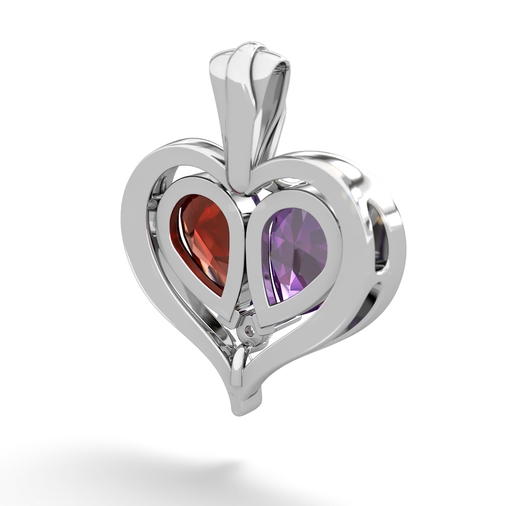 Amethyst Two Become One 14K White Gold pendant P5330