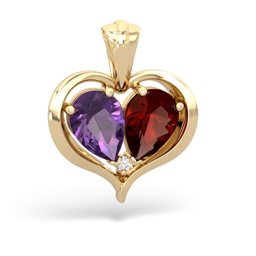 Amethyst Two Become One 14K Yellow Gold pendant P5330