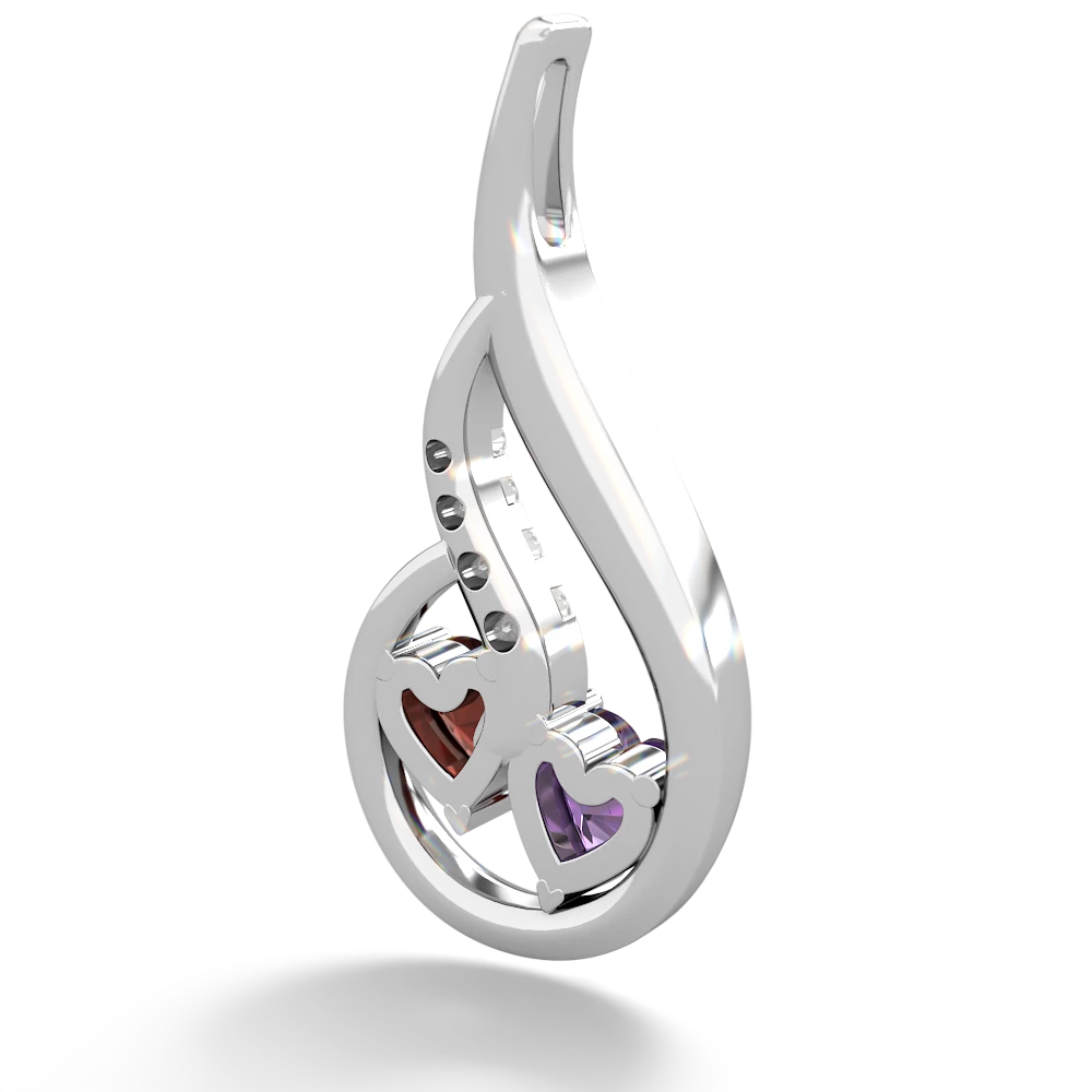 Amethyst Keepsake Curves 14K White Gold pendant P5450