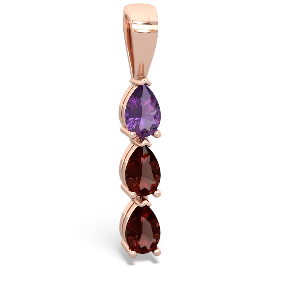 Amethyst Dew Drops 14K Rose Gold pendant P2251