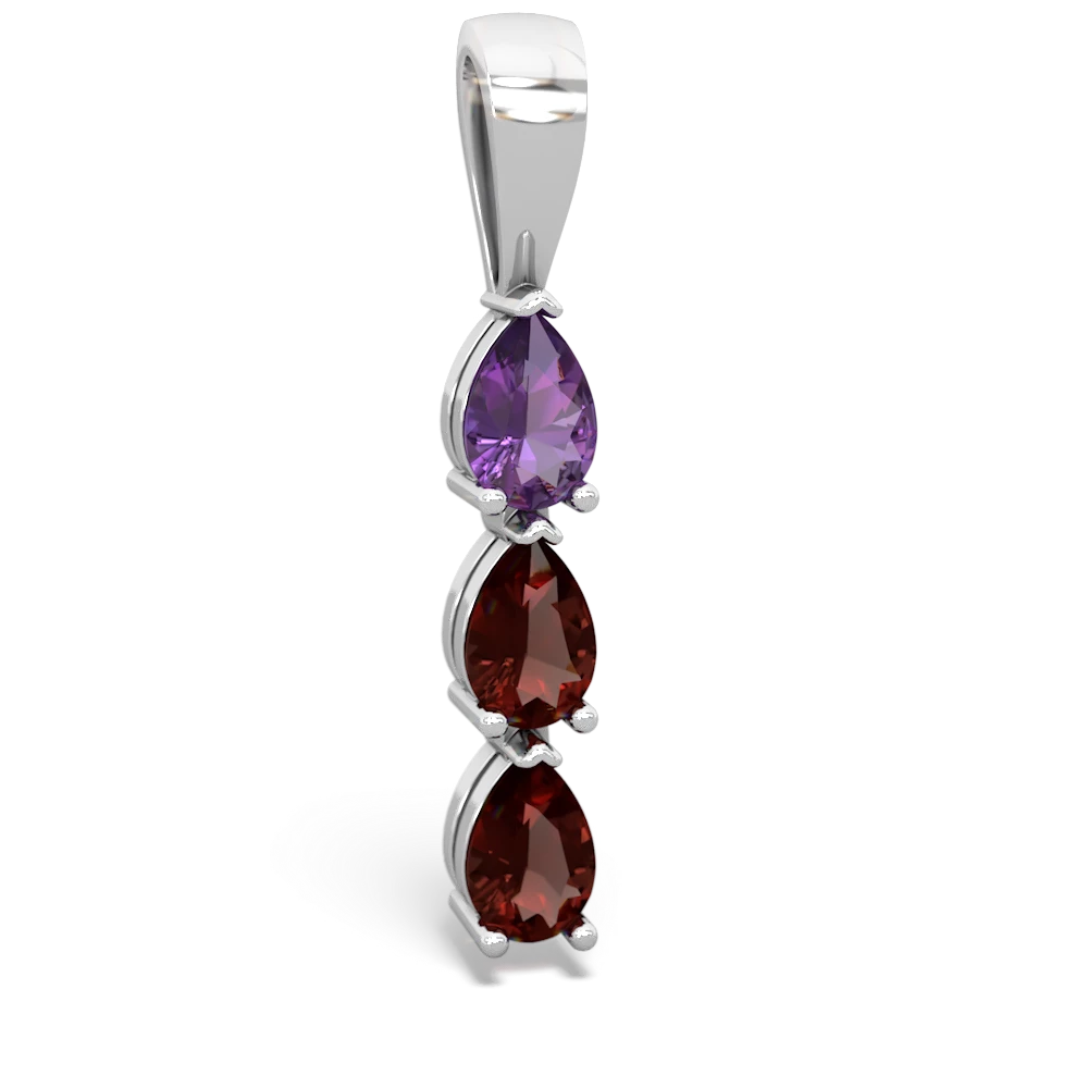 Amethyst Dew Drops 14K White Gold pendant P2251