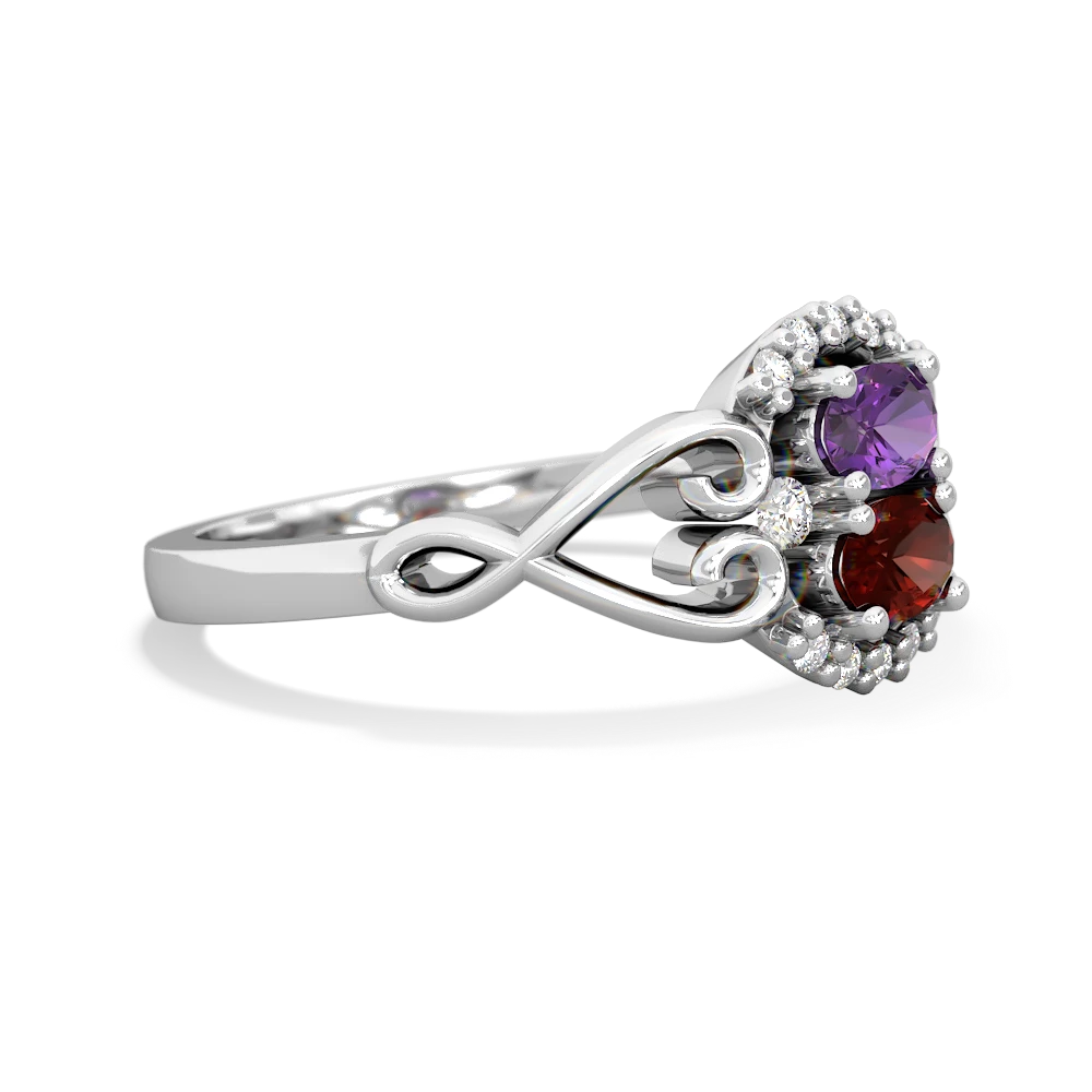 Amethyst Love Nest 14K White Gold ring R5860