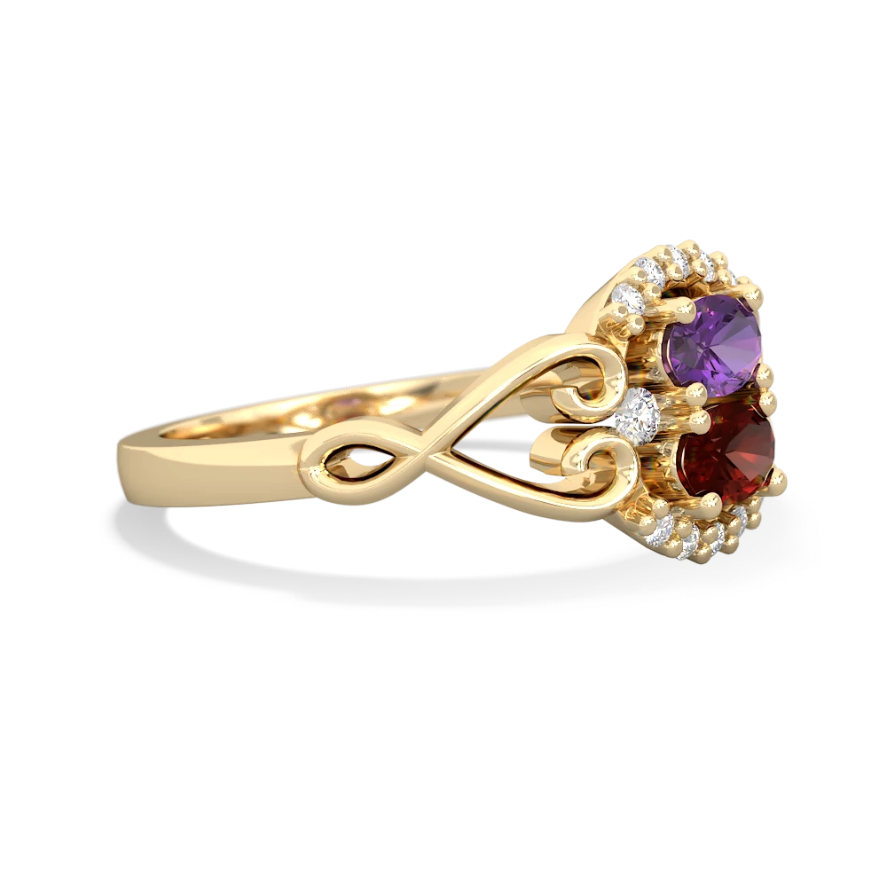 Amethyst Love Nest 14K Yellow Gold ring R5860