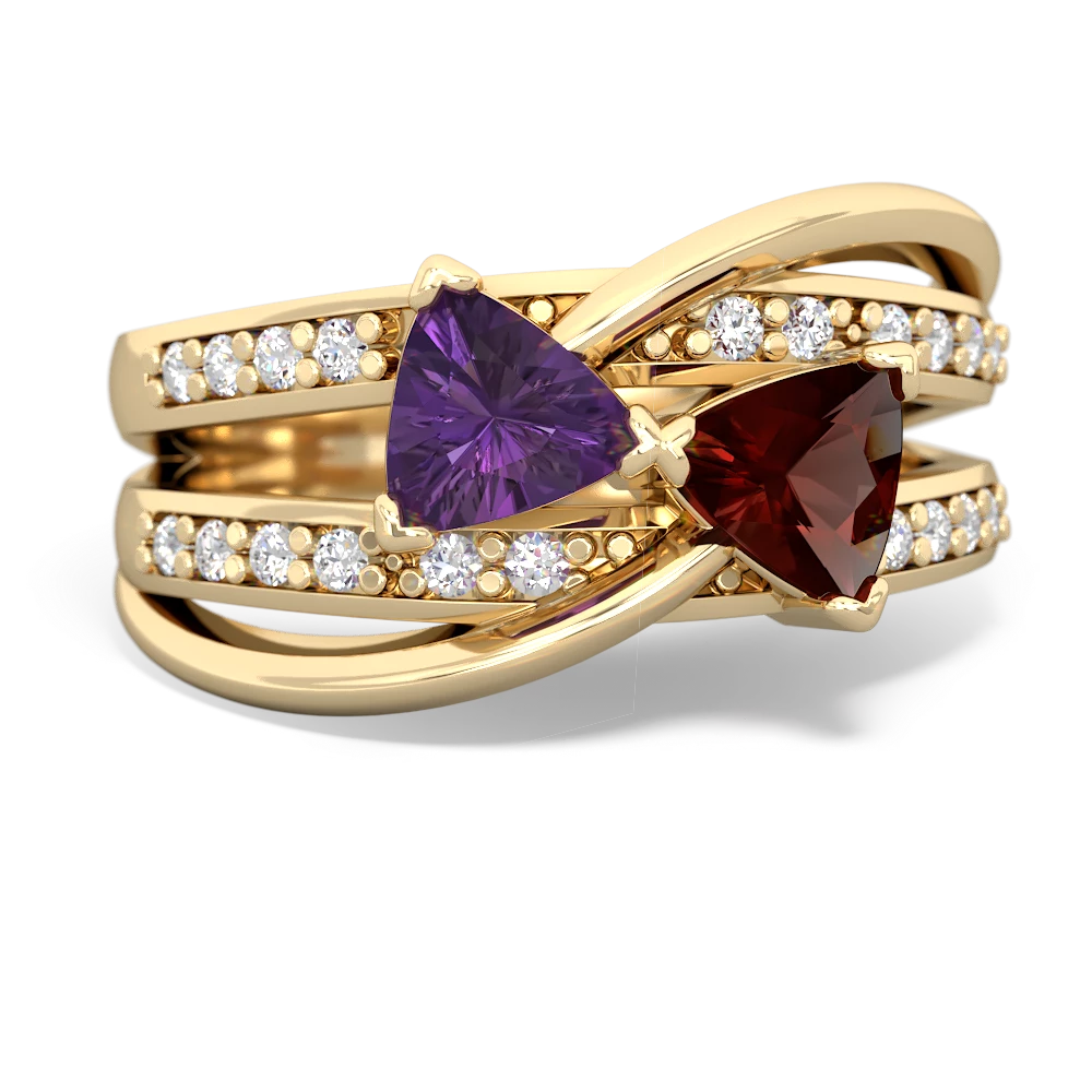 Amethyst Bowtie 14K Yellow Gold ring R2360