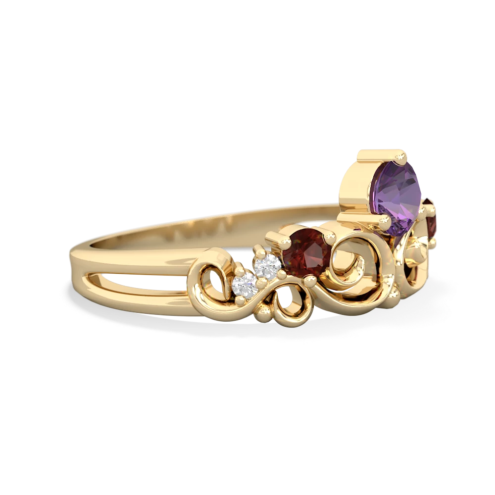 Amethyst Crown Keepsake 14K Yellow Gold ring R5740