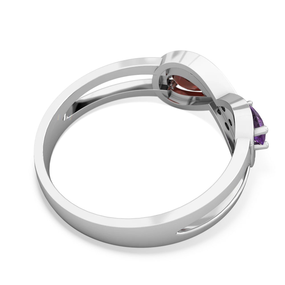 Amethyst Diamond Infinity 14K White Gold ring R5390