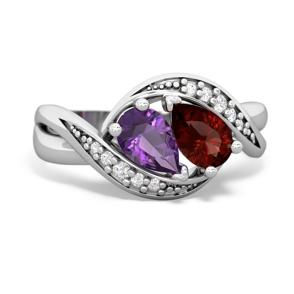 Amethyst Summer Winds 14K White Gold ring R5342