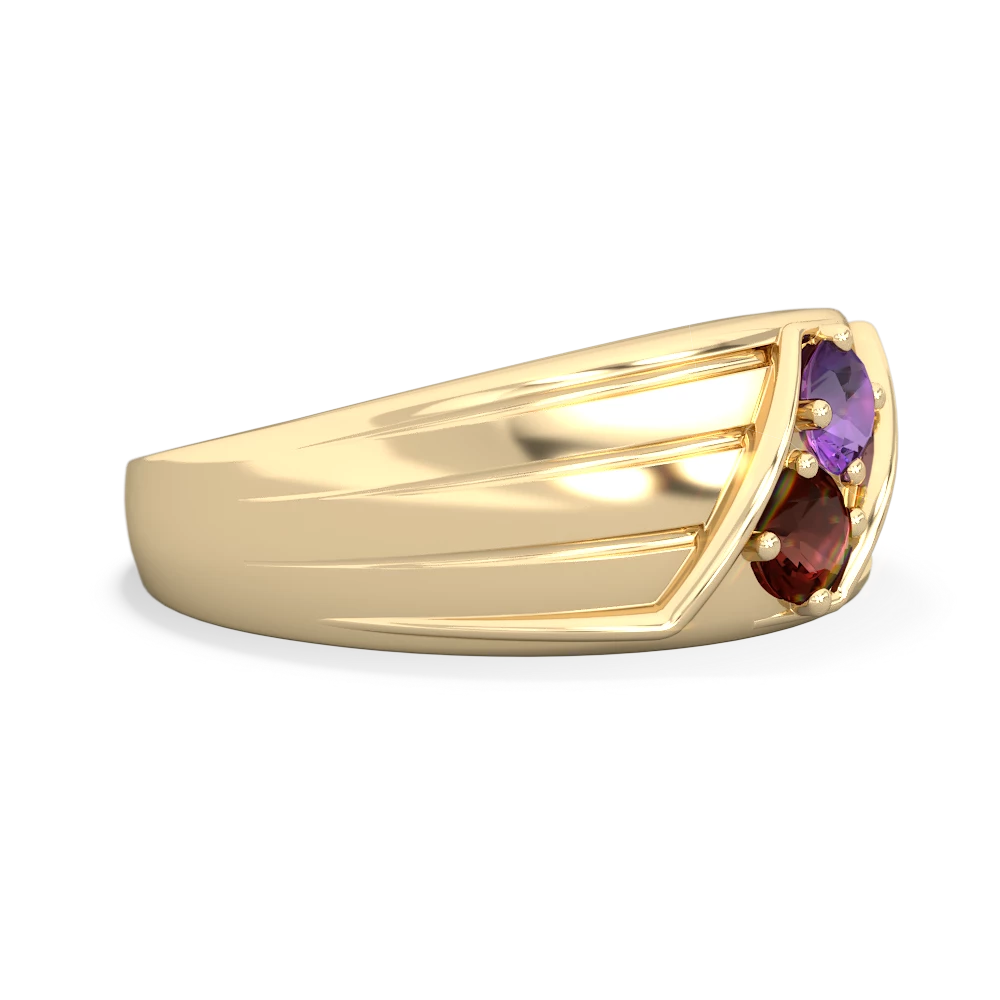 Amethyst Men's Streamline 14K Yellow Gold ring R0460