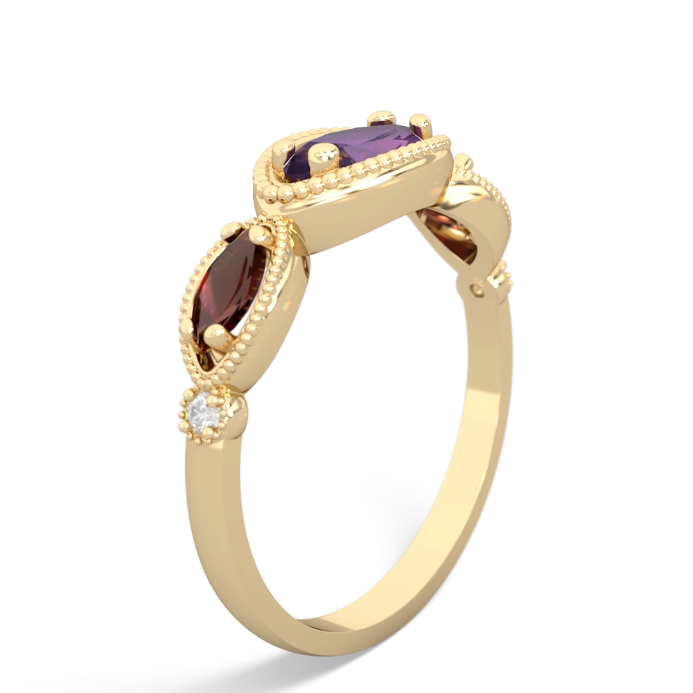 Amethyst Milgrain Marquise 14K Yellow Gold ring R5700