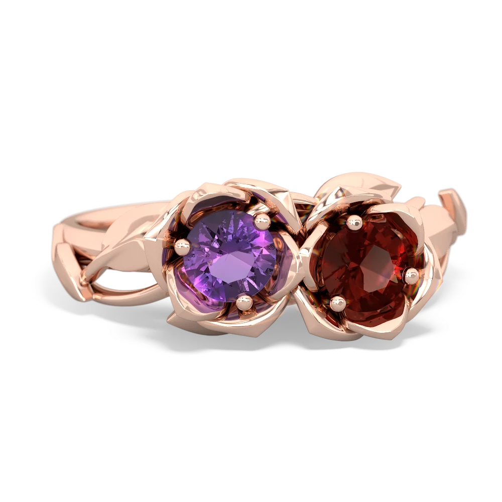 Amethyst Rose Garden 14K Rose Gold ring R5510