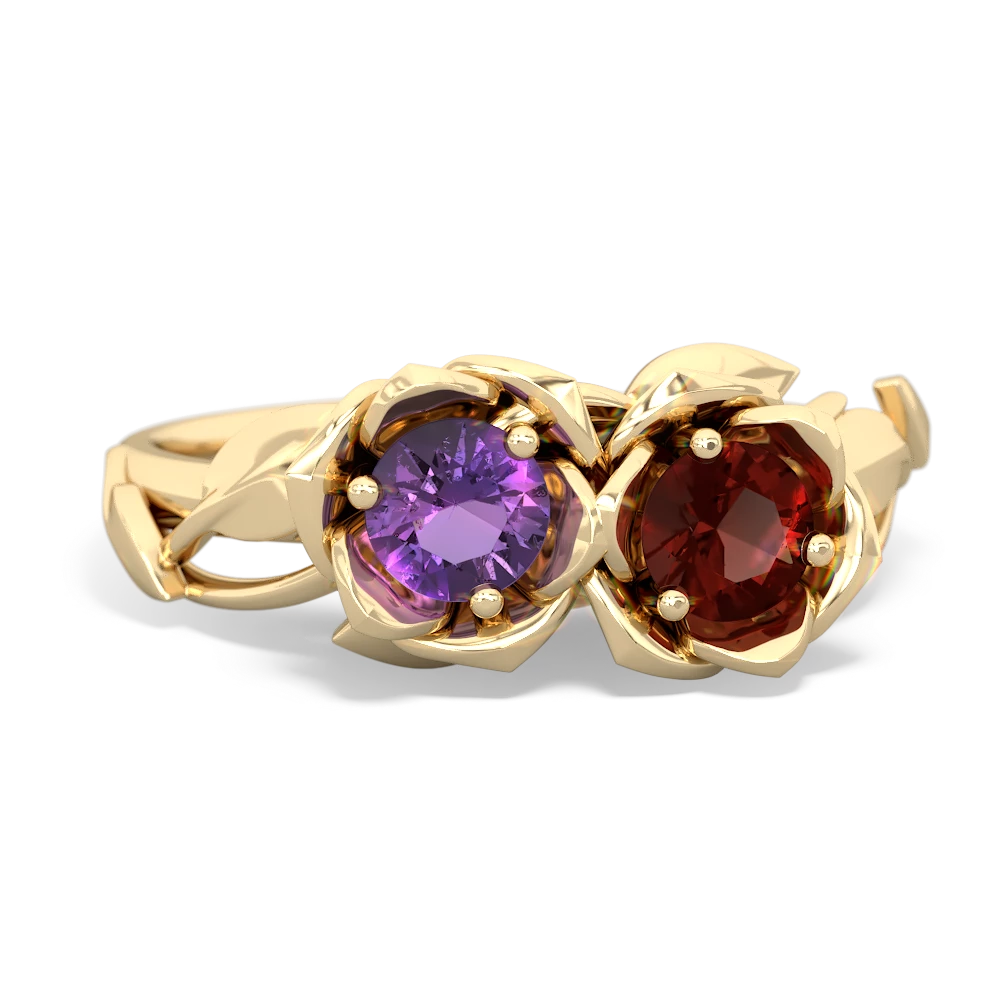 Amethyst Rose Garden 14K Yellow Gold ring R5510