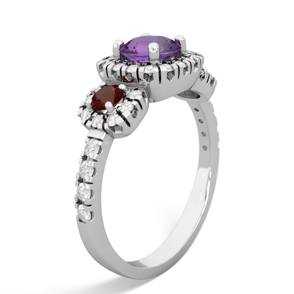 Amethyst Regal Halo 14K White Gold ring R5350