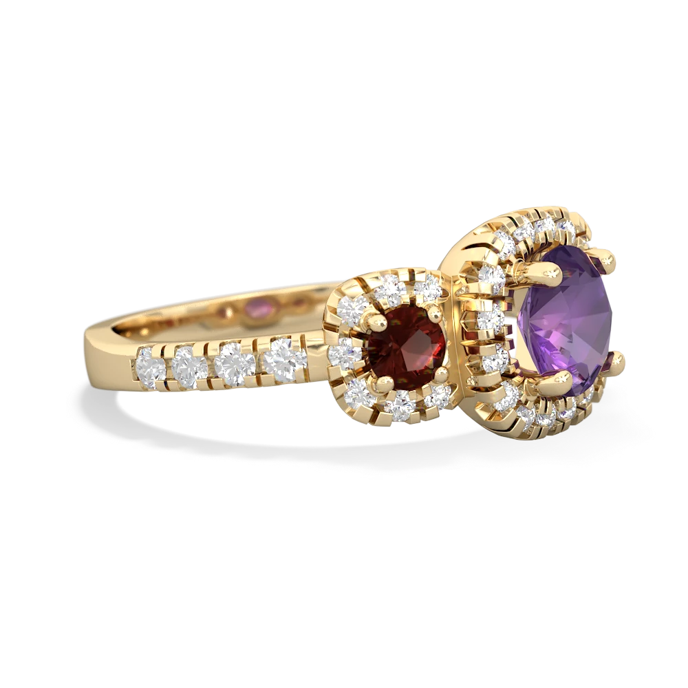 Amethyst Regal Halo 14K Yellow Gold ring R5350