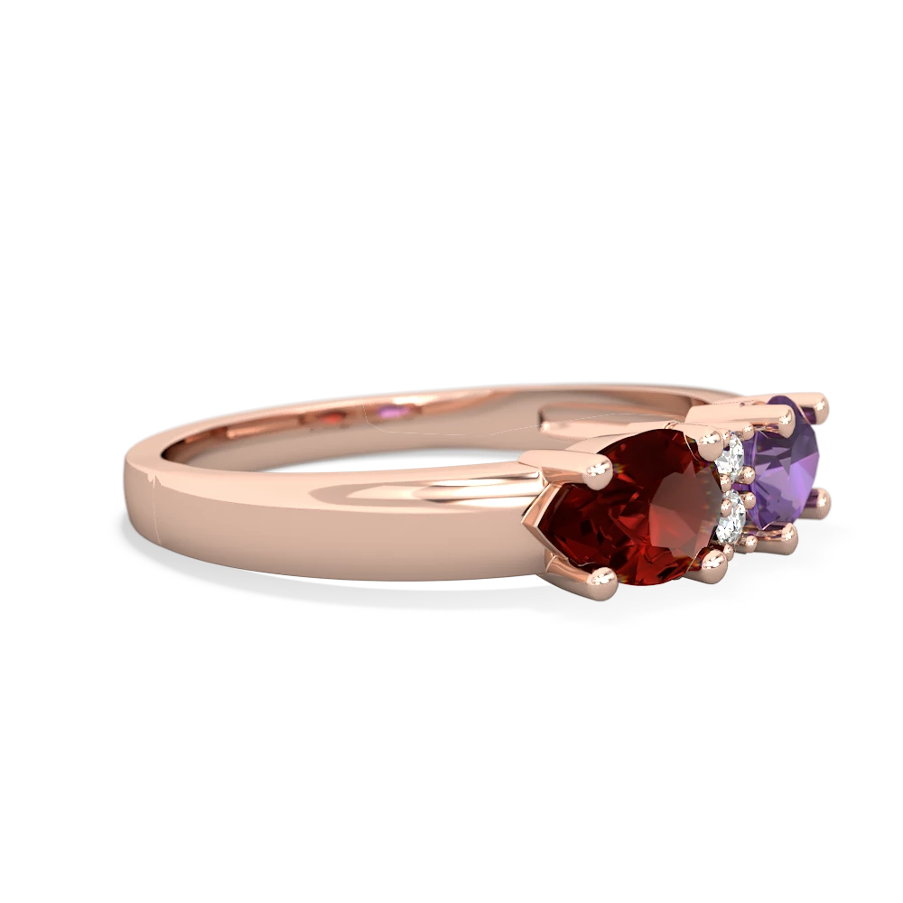 Amethyst Pear Bowtie 14K Rose Gold ring R0865