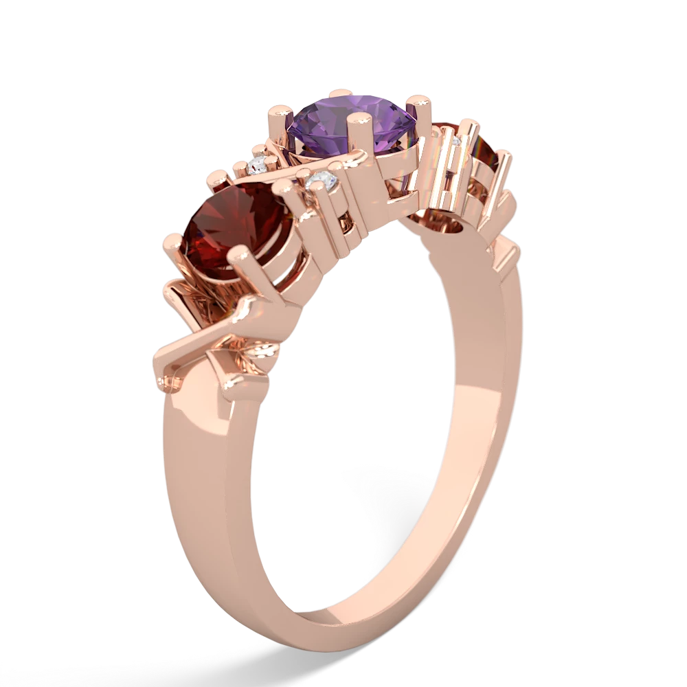 Amethyst Hugs And Kisses 14K Rose Gold ring R5016