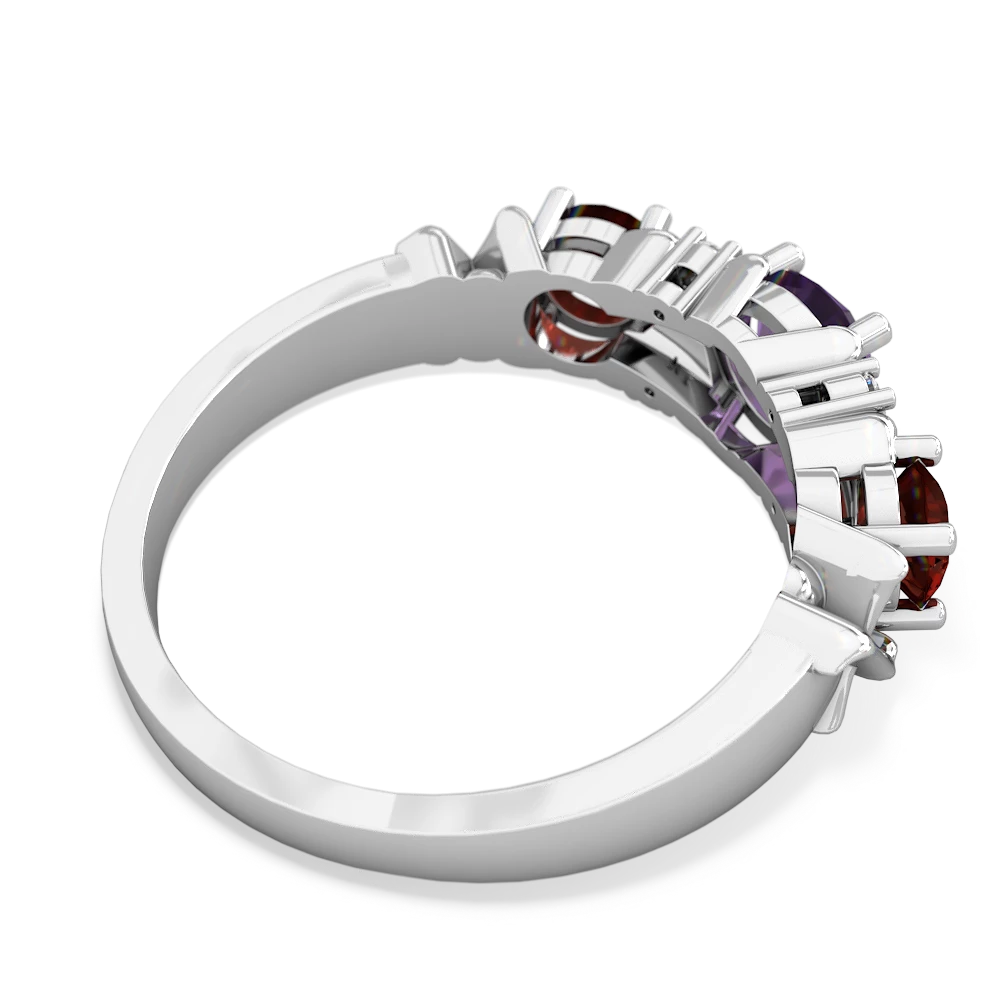 Amethyst Hugs And Kisses 14K White Gold ring R5016