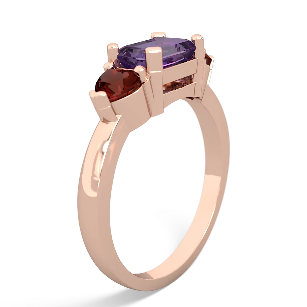 Amethyst Three Stone 14K Rose Gold ring R5235