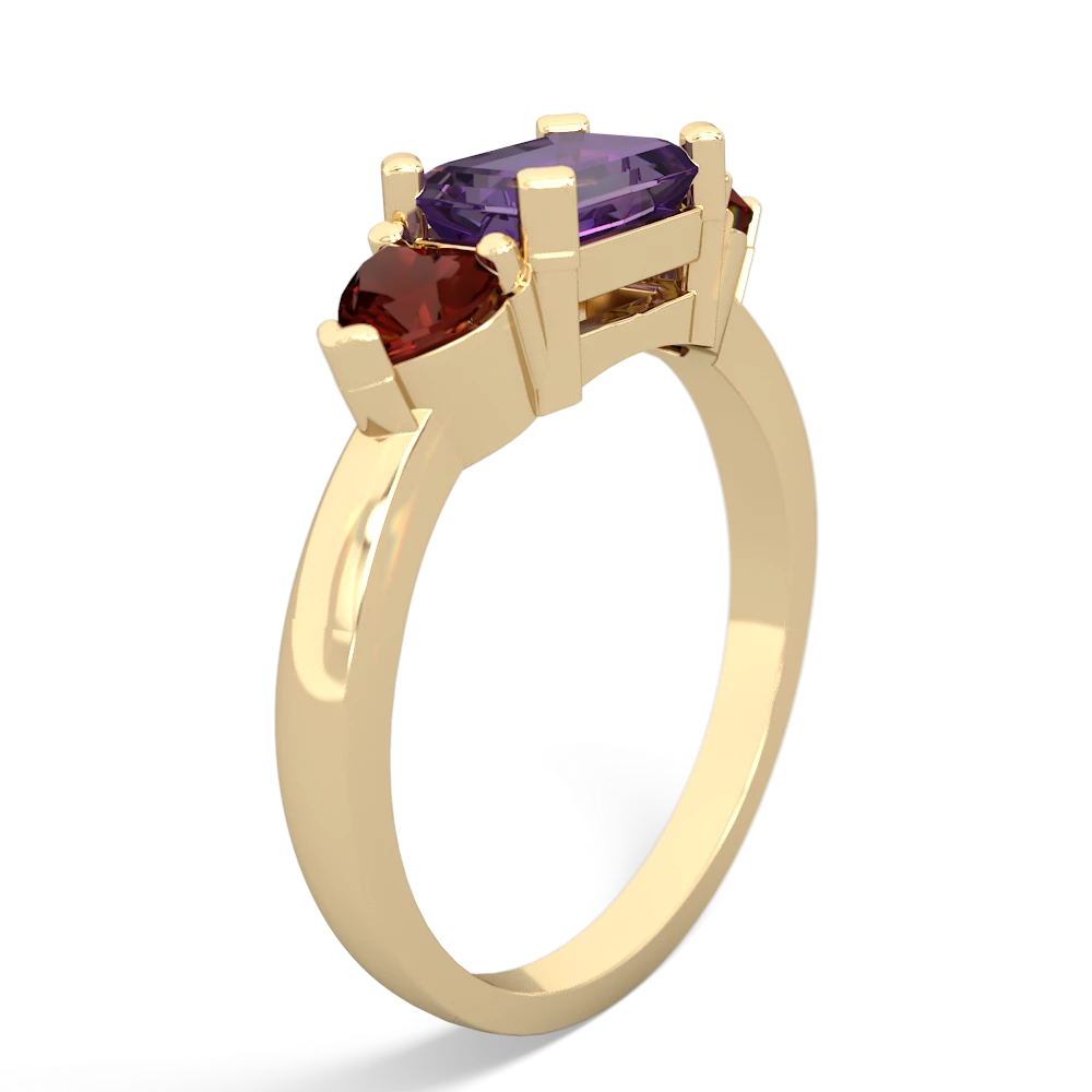 Amethyst Three Stone 14K Yellow Gold ring R5235