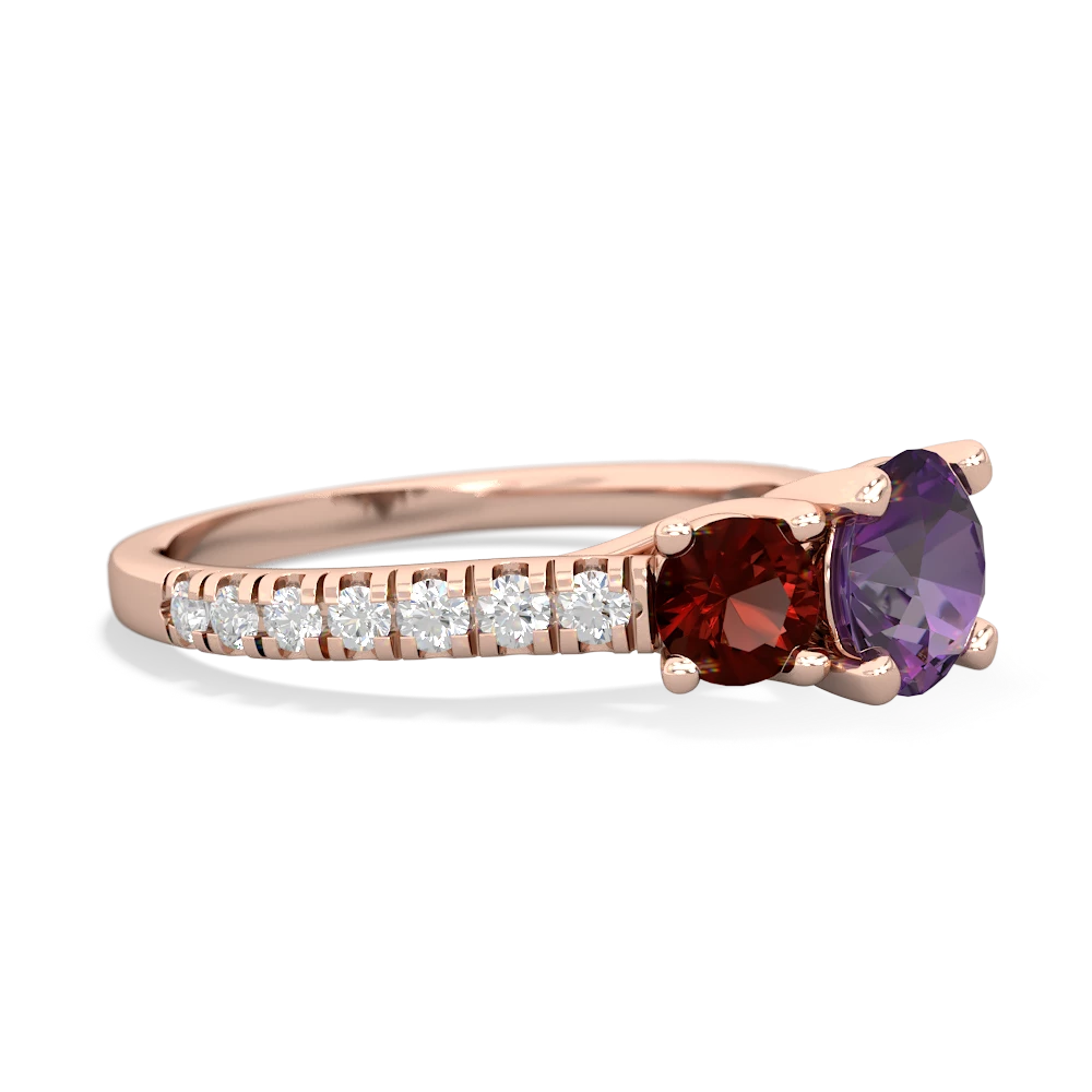 Amethyst Pave Trellis 14K Rose Gold ring R5500