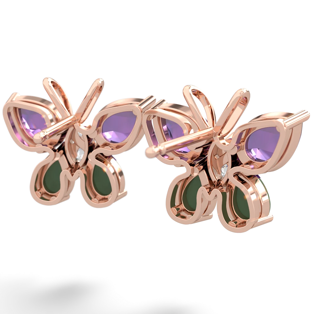 Amethyst Butterfly 14K Rose Gold earrings E2215